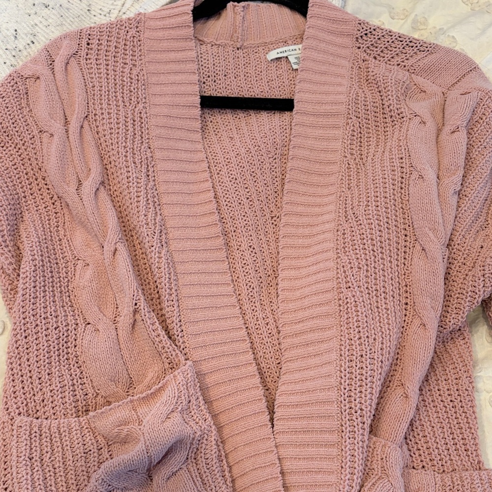 American Eagle Outfitters Women's Blush Cable Cardigan